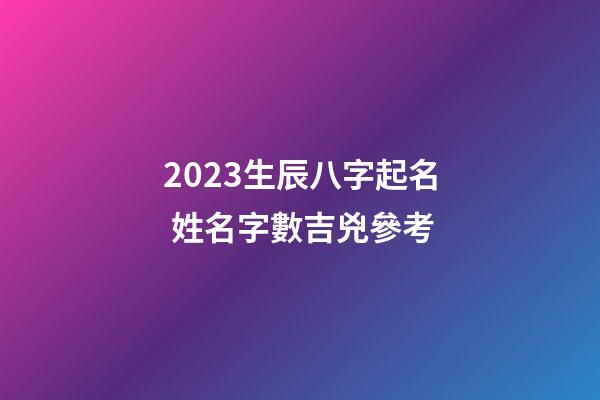 2023生辰八字起名 姓名字數吉兇參考
